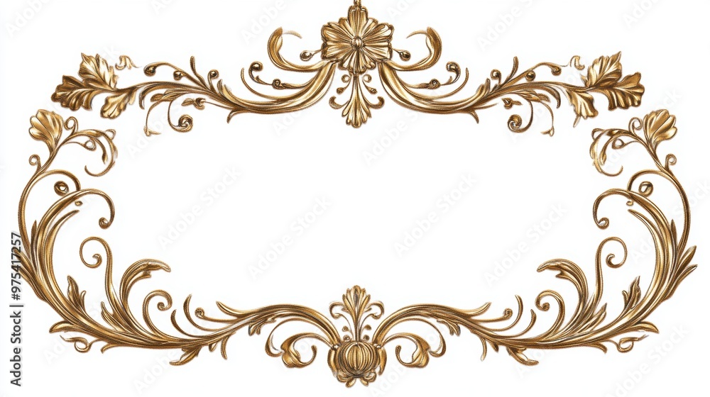 Golden Floral Frame. Golden Floral Frame.