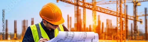Civil engineer at a construction site