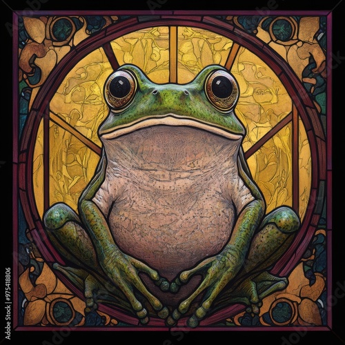 Stained Glass Frog. photo