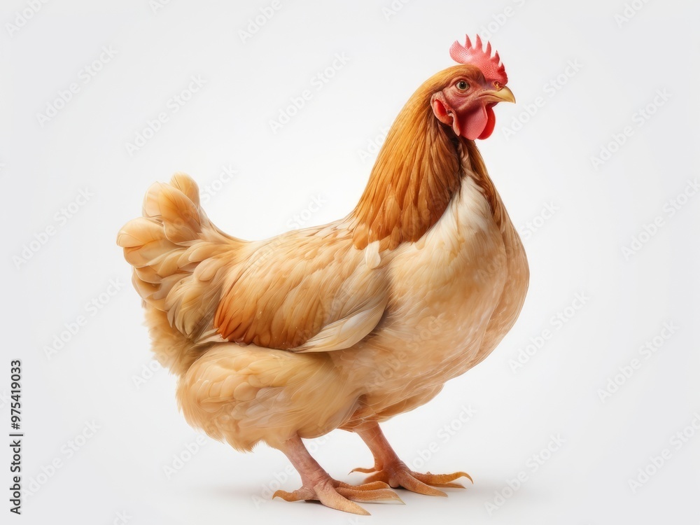 Fototapeta premium Rooster Chicken in isolated on a white background