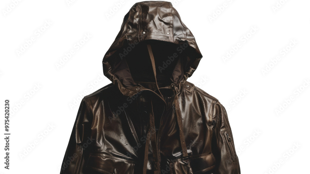 Woman's brown rain jacket on transparent background Woman's brown rain jacket on transparent background