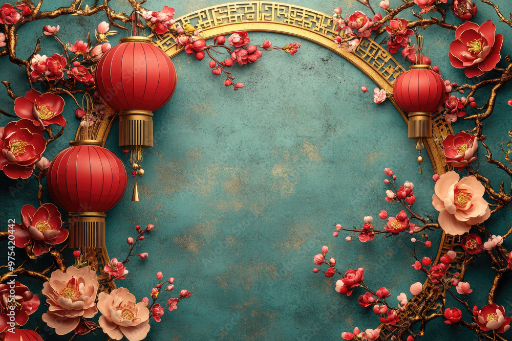 Fototapeta premium Chinese New Year Illustration Background