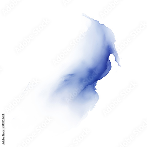 Azure watercolor splash on transparent background