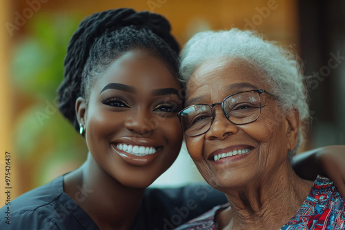 Young female nurses and elderly people in the hospital