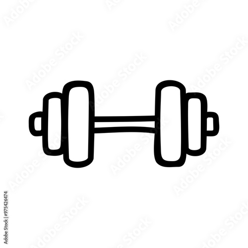 Dumbbell Doodle Hand-drawn Icon