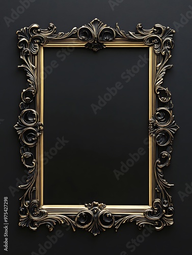 Mockup frame and vase with dry branches on wooden table,A wooden frame hangs on a white wall next to a vase with budding branches in it