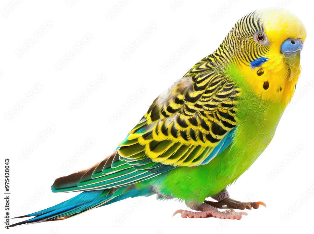 PNG Colorful parakeet on white background PNG Colorful parakeet on white background