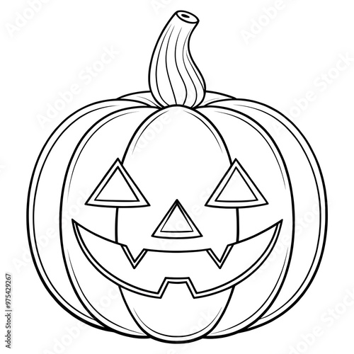 Coloring page with halloween pumpkin