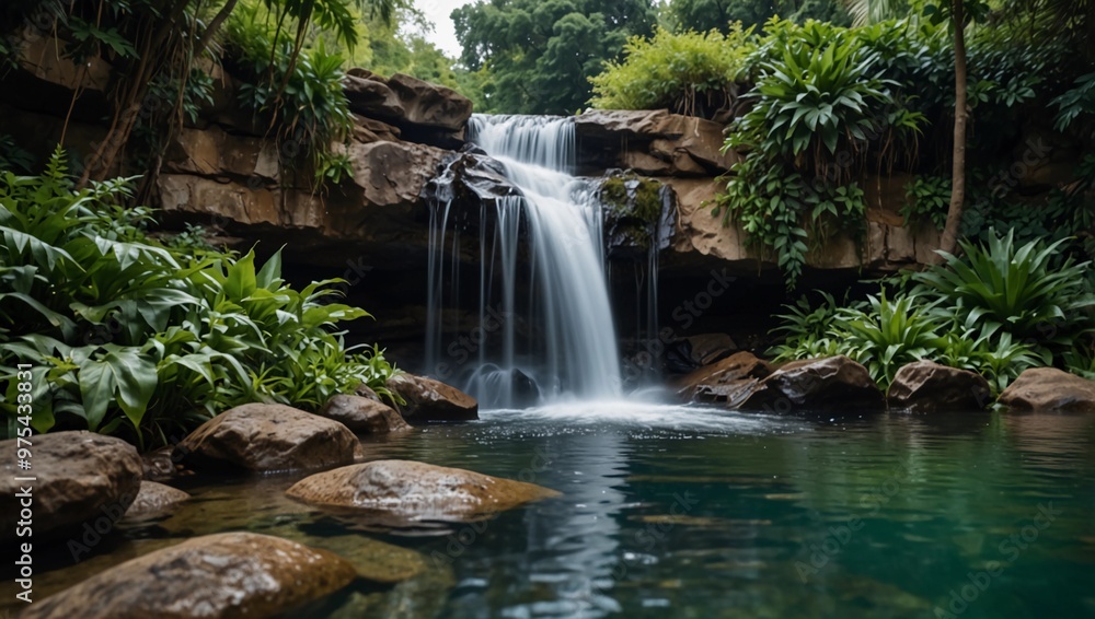 Naklejka premium waterfall in the forest