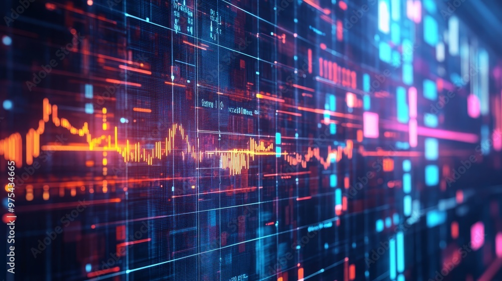 Obraz premium Abstract Digital Network Data Stream Background