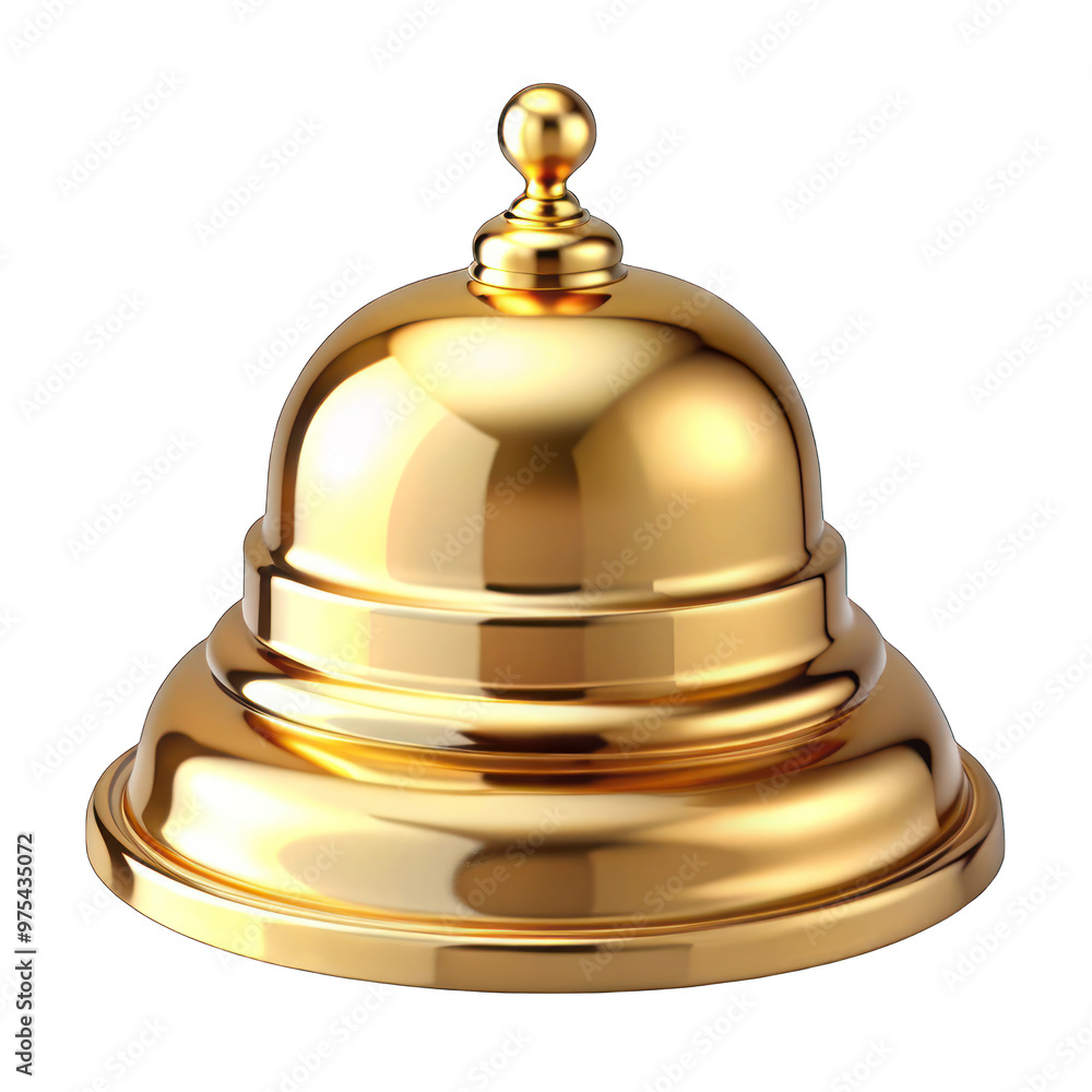 Golden call bell isolated on transparent background Golden call bell isolated on transparent background