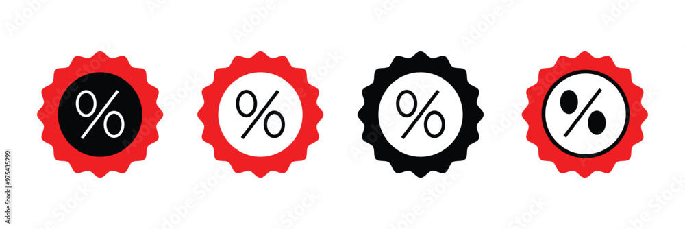Obraz premium Discount, percentage icon symbol. Discount icon set. Discount tag icon.