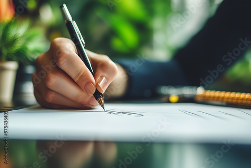 Close up woman writing letter by hand to a friend