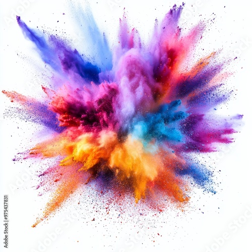 A stunning background with a colorful powder explosion. he powders in corner,creating a dynamic and visually captivating scene.The colors blend and interact, adding a sense of energy and excitement.