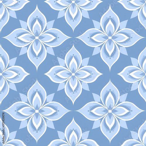 Blue and white floral pattern background