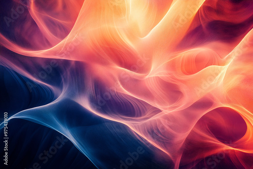 Abstract waves shape glowing in ultraviolet spectrum.