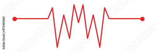 Heart rate monitor line vector isolated on transparent background. Heart rate pulse rhythm line illustration with editable stroke in eps 10.