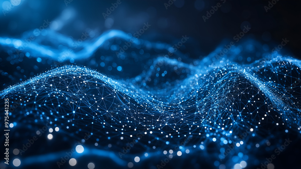 Abstract technology network with glowing Abstract technology network with glowing