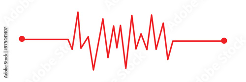 Heart rate monitor line vector isolated on transparent background. Heart rate pulse rhythm line illustration with editable stroke in eps 10.