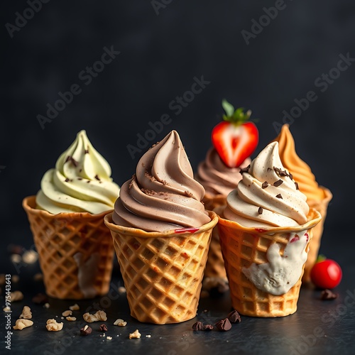 Wallpaper Mural Delicious colorful Gelato ice cream with berries Torontodigital.ca