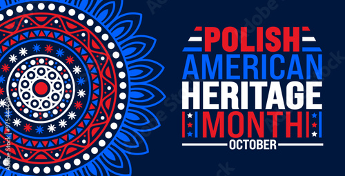 Polish American Heritage Month background or banner design template is observed every year in October. Holiday concept. Template for card, poster, placard, template. eps 10