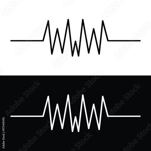 Heart rate monitor line vector isolated on white background. Heart rate pulse rhythm line illustration in eps 10.