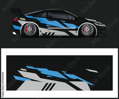 Racing Abstract strip for racing car wrap design photo