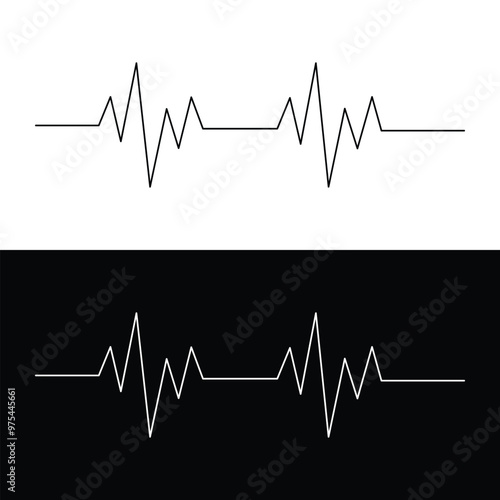 Heart rate monitor line vector isolated on white background. Heart rate pulse rhythm line illustration in eps 10.