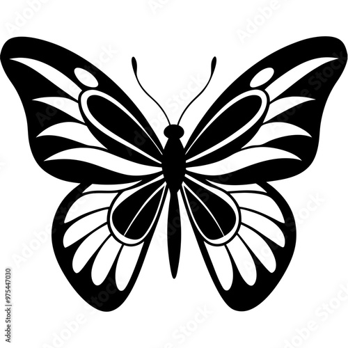 Stunning generative AI butterfly vector design, perfect for printable art and decor