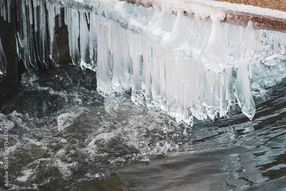 Icicles on the water Icicles on the water