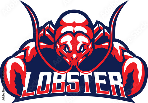lobster mascot logo gaming illustration
