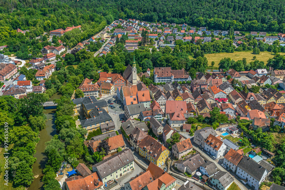 Fototapeta premium Pappenheim, idyllisches Städtchen im Altmühltal südlich von Weißenburg
