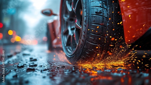 Car Tire Sparks photo