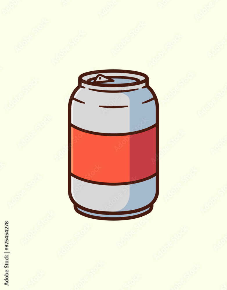 Illustration of a Simple Colorful Soda Can with a Minimalist Design Cartoon Style Vector Illustration of a Simple Colorful Soda Can with a Minimalist Design Cartoon Style Vector