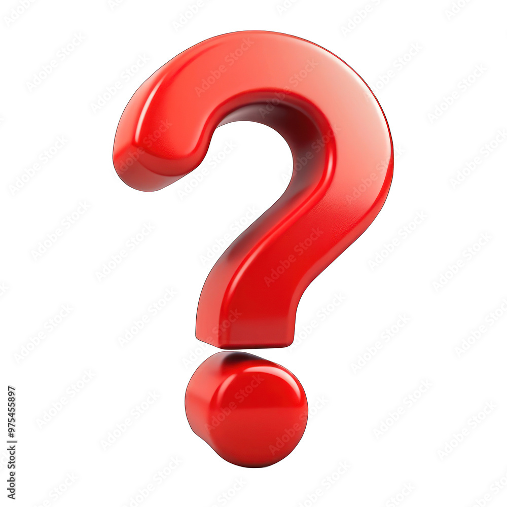 Red question mark isolated on transparent background Red question mark isolated on transparent background