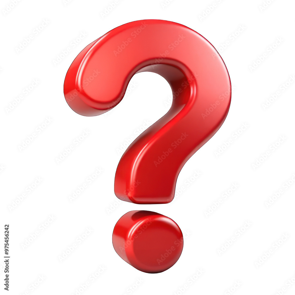 Red question mark isolated on transparent background Red question mark isolated on transparent background