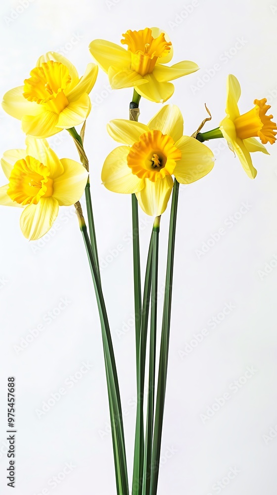 A bunch of yellow flowers isolated on whit background A bunch of yellow flowers isolated on whit background