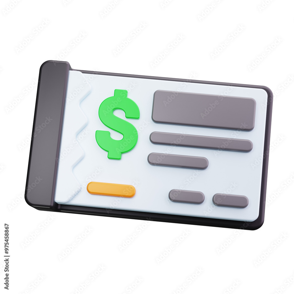 cheque 3d Render Icons cheque 3d Render Icons