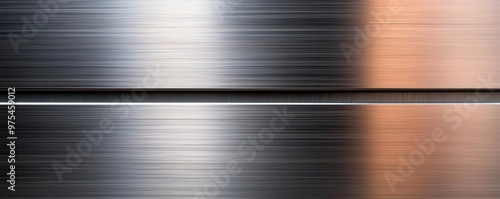 Metallic brushed steel texture background with fine horizontal lines, reflective surface, modern and sleek brushed steel texture, modern