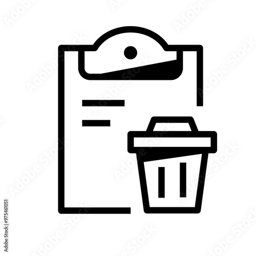 clipboard with trash