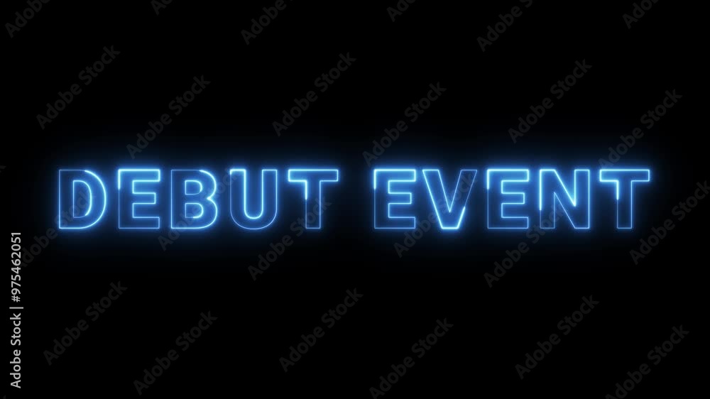 Neon Blue Debut Event Text Graphic Neon Blue Debut Event Text Graphic