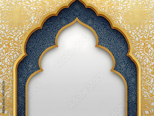 Vector ornate frame with indian or arabesque motif. Template for indian, arabic wedding invitations, oriental holidays. Copy space.