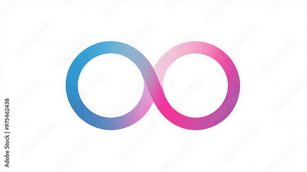 Harmony of Gender Diversity - Pink and Blue Gradient Circle Logo on White Background Harmony of Gender Diversity - Pink and Blue Gradient Circle Logo on White Background