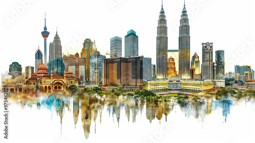 Travel collage of famous places of the Malaysia, Element for Advertisement, postcard, poster