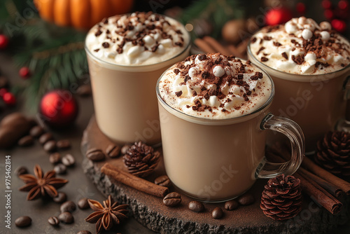 Hot Chocolate with Whipped Cream and Chocolate Shavings