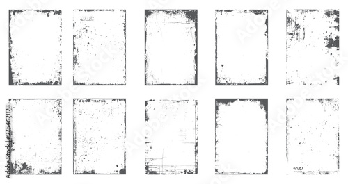 Set of hand drawn abstract frame set. Ink brush strokes mess. Grunge border vector background. Abstract overlay.