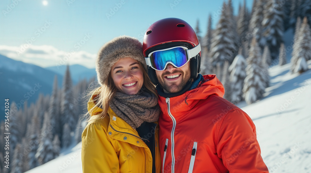Vibrant Smiling Couples Enjoying Skiing in Winter Mountains – Stunning Travel Adventure Images for Winter Sports Enthusiasts Vibrant Smiling Couples Enjoying Skiing in Winter Mountains – Stunning Travel Adventure Images for Winter Sports Enthusiasts