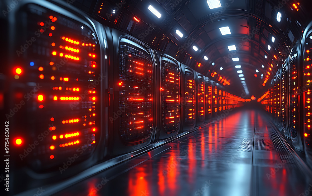 Futuristic Data Center: Glowing Digital Infrastructure Futuristic Data Center: Glowing Digital Infrastructure