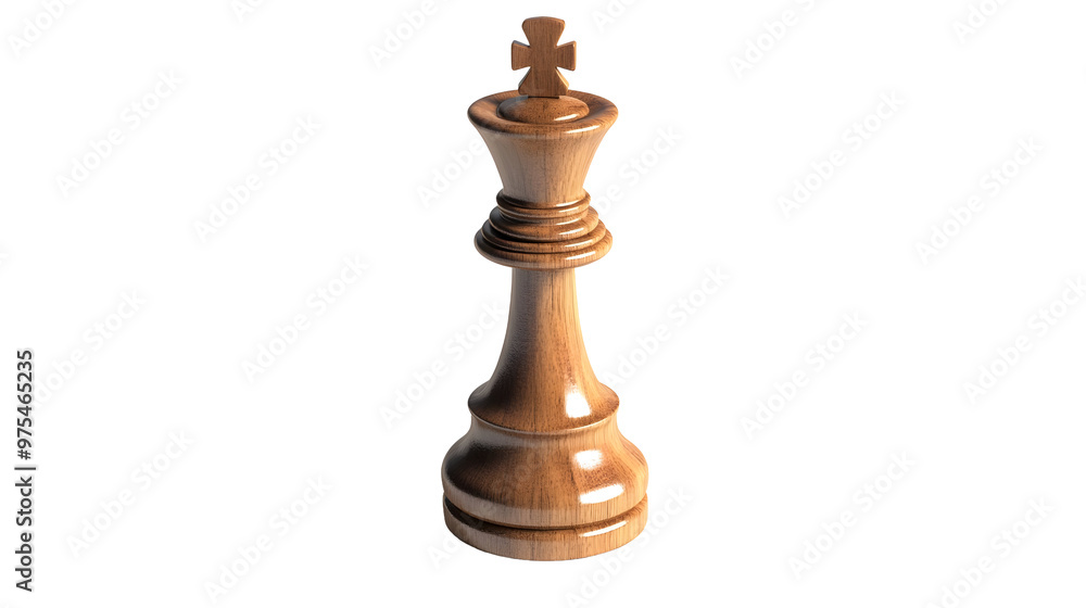 Chess pieces, both black and white, isolated on a white background