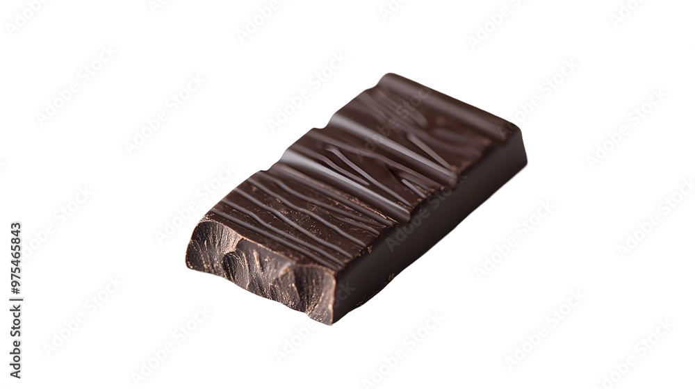 Closeup of a chocolate bar isolated on a white background Closeup of a chocolate bar isolated on a white background